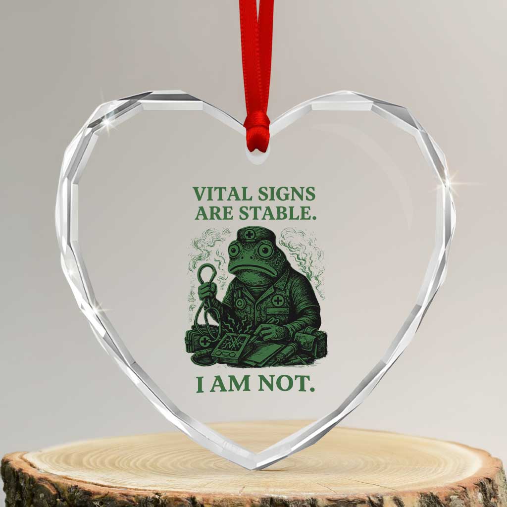 Frog Medic Heart Crystal Glass Ornament Funny Animal EMT Emergency Health Workers TS10 Transparent Glass 3'' Heart Print Your Wear