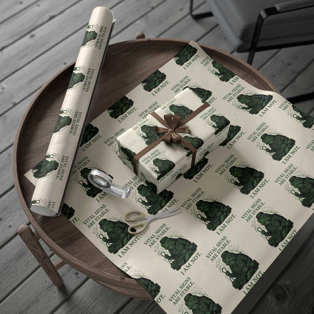 Frog Medic Wrapping Paper Roll Funny Animal EMT Emergency Health Workers TS10 Beige Print Your Wear