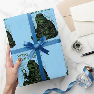 Frog Medic Wrapping Paper Roll Funny Animal EMT Emergency Health Workers TS10 Light Blue Print Your Wear