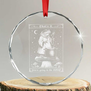 Frog Meme Crystal Glass Ornament Thats It Youre Going In The Soup Funny Weirdcore TS10 Transparent Glass 3'' Circle Print Your Wear