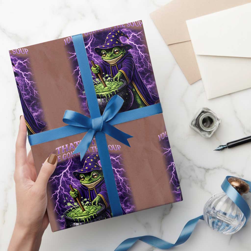 Frog Meme Wrapping Paper Roll Vintage Graphic Thats It Youre Going In The Soup TS10 Mocha Print Your Wear