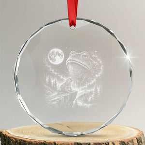 Frog Moon Crystal Glass Ornament Vintage 90s Frog Howling to Moon Parody Meme