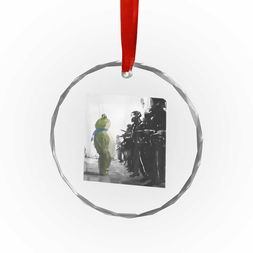 Frog Resist Crystal Glass Ornament Free Portland Oregon Freedom Fighters TS02 Print Your Wear