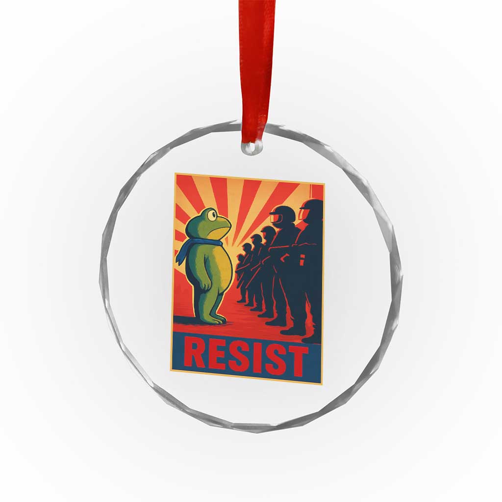 Frog Resist Crystal Glass Ornament Free Portland Oregon Poster Graphic Freedom Fighters TS02 Print Your Wear