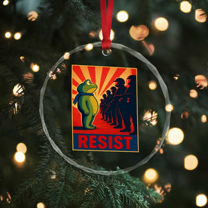 Frog Resist Crystal Glass Ornament Free Portland Oregon Poster Graphic Freedom Fighters TS02 Print Your Wear