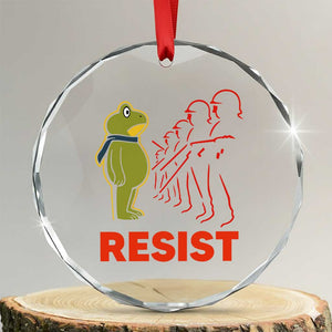 Frog Resist Crystal Glass Ornament Free Portland Political Satire TS02 Transparent Glass 3'' Circle Print Your Wear