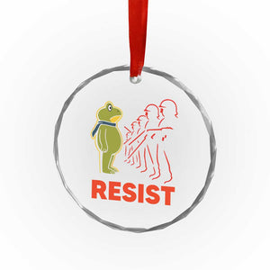 Frog Resist Crystal Glass Ornament Free Portland Political Satire TS02 Print Your Wear