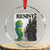 Frog Resist Crystal Glass Ornament Portland Frog Activist Protest City Art TS11 Transparent Glass 3'' Circle Print Your Wear