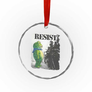 Frog Resist Crystal Glass Ornament Portland Frog Activist Protest City Art TS11 Print Your Wear