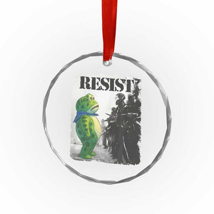 Frog Resist Crystal Glass Ornament Portland Frog Activist Protest City Art TS11 Print Your Wear