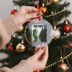 Frog Resist Crystal Glass Ornament Portland Frog Activist Protest City Art TS11 Print Your Wear