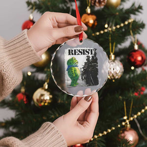 Frog Resist Crystal Glass Ornament Portland Frog Activist Protest City Art TS11 Print Your Wear