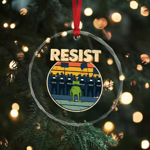 Frog Resist Crystal Glass Ornament Portland Frog Activist Protest Retro Sunset TS11 Print Your Wear
