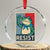 Frog Resist Crystal Glass Ornament Portland Frog Raised Fist Poster Graphic TS11 Transparent Glass 3'' Circle Print Your Wear