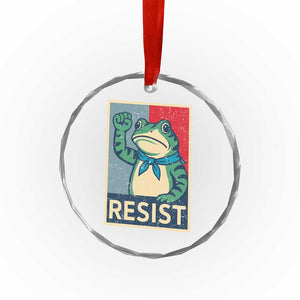 Frog Resist Crystal Glass Ornament Portland Frog Raised Fist Poster Graphic TS11 Print Your Wear
