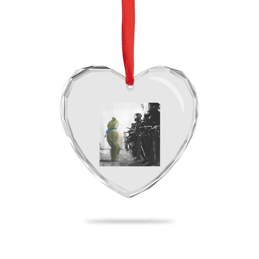 Frog Resist Heart Crystal Glass Ornament Free Portland Oregon Freedom Fighters TS02 Print Your Wear