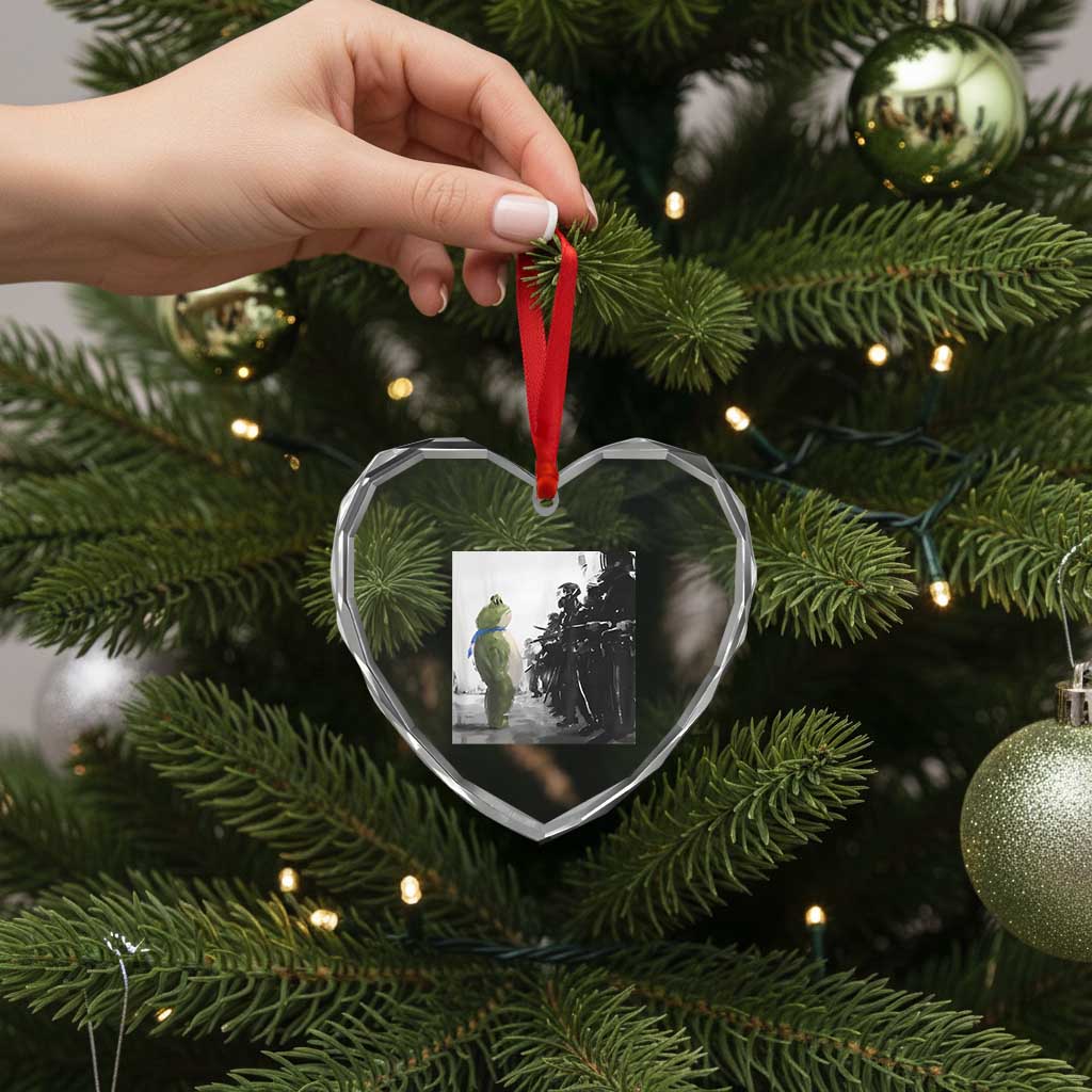 Frog Resist Heart Crystal Glass Ornament Free Portland Oregon Freedom Fighters TS02 Print Your Wear