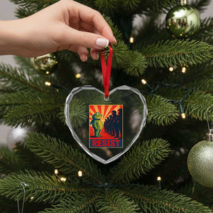 Frog Resist Heart Crystal Glass Ornament Free Portland Oregon Poster Graphic Freedom Fighters TS02 Print Your Wear