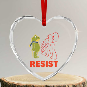 Frog Resist Heart Crystal Glass Ornament Free Portland Political Satire TS02 Transparent Glass 3'' Heart Print Your Wear