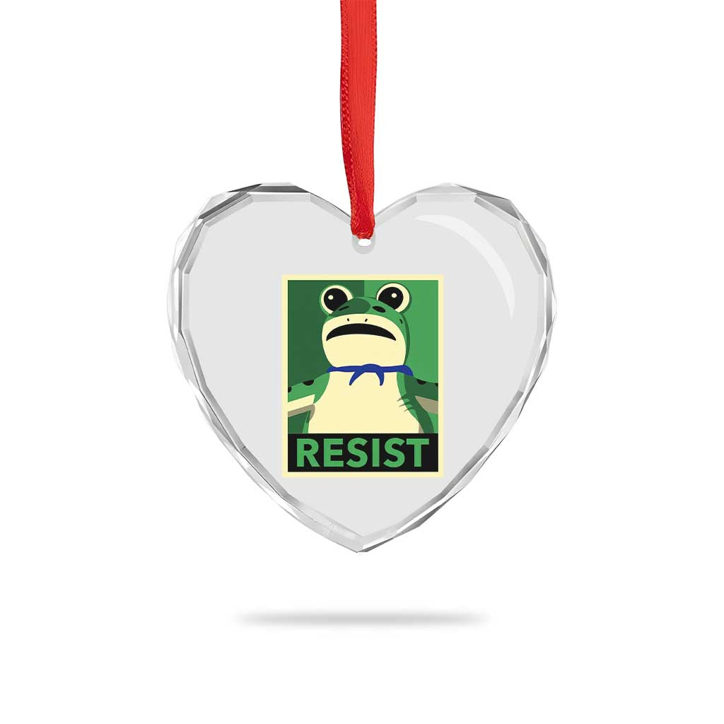 Frog Resist Poster Graphic Heart Crystal Glass Ornament Portland Resistance Protest Minimalist TS02 Print Your Wear