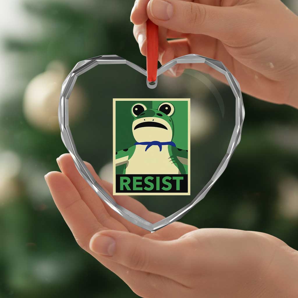 Frog Resist Poster Graphic Heart Crystal Glass Ornament Portland Resistance Protest Minimalist TS02 Print Your Wear