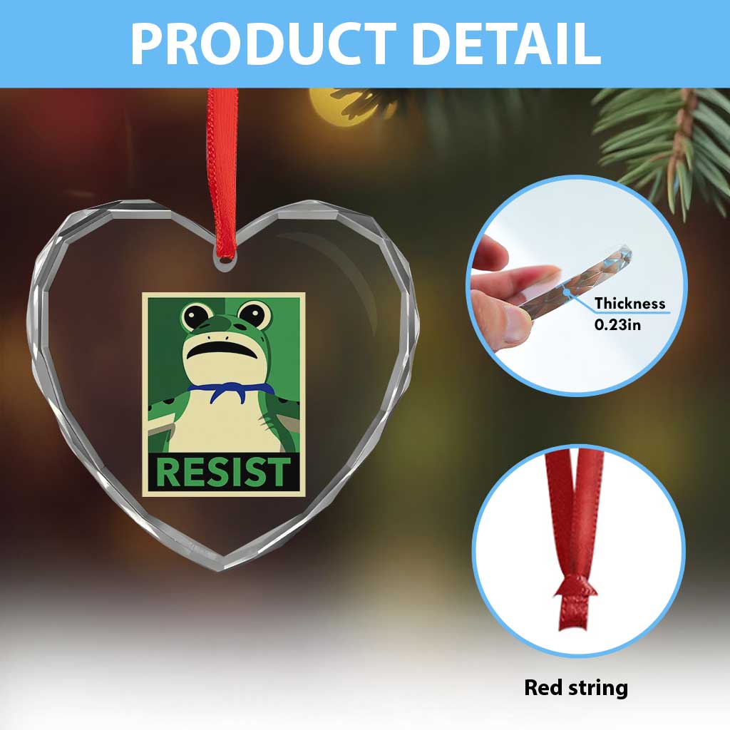 Frog Resist Poster Graphic Heart Crystal Glass Ornament Portland Resistance Protest Minimalist TS02 Print Your Wear