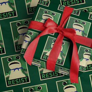 Frog Resist Poster Graphic Wrapping Paper Roll Portland Resistance Protest Minimalist TS02 Green Print Your Wear