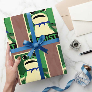 Frog Resist Poster Graphic Wrapping Paper Roll Portland Resistance Protest Minimalist TS02 Mocha Print Your Wear