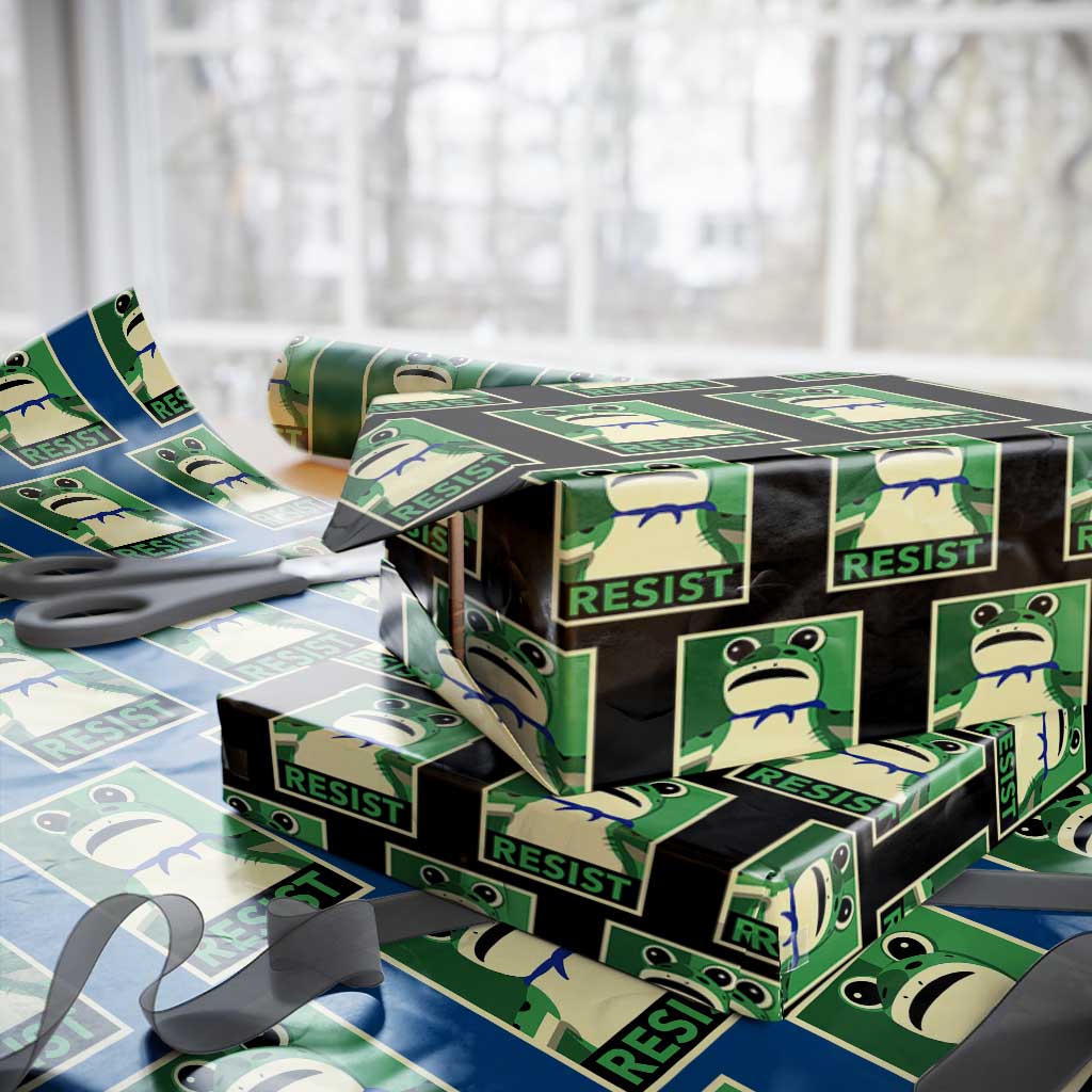Frog Resist Poster Graphic Wrapping Paper Roll Portland Resistance Protest Minimalist TS02 Black Print Your Wear