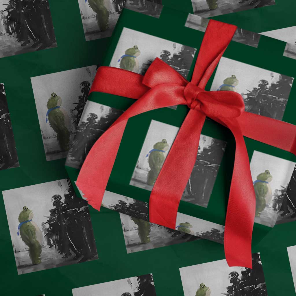 Frog Resist Wrapping Paper Roll Free Portland Oregon Freedom Fighters TS02 Green Print Your Wear