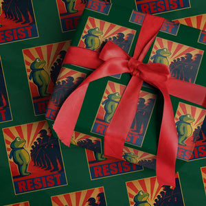 Frog Resist Wrapping Paper Roll Free Portland Oregon Poster Graphic Freedom Fighters TS02 Green Print Your Wear