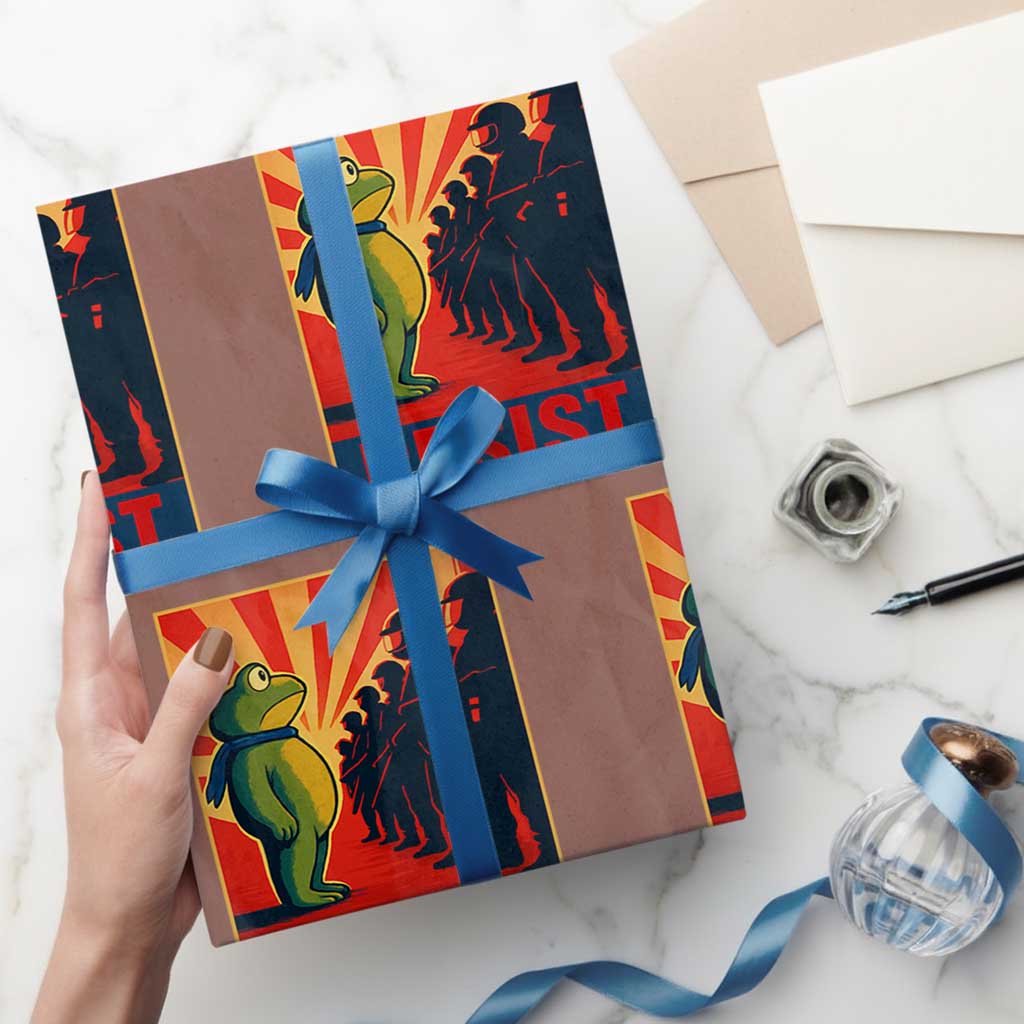 Frog Resist Wrapping Paper Roll Free Portland Oregon Poster Graphic Freedom Fighters TS02 Mocha Print Your Wear