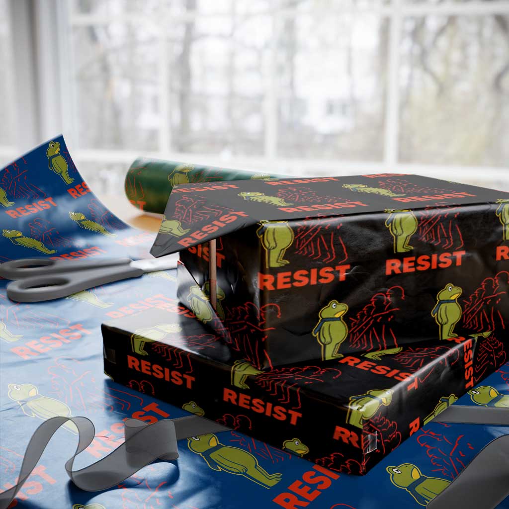Frog Resist Wrapping Paper Roll Free Portland Political Satire TS02 Black Print Your Wear