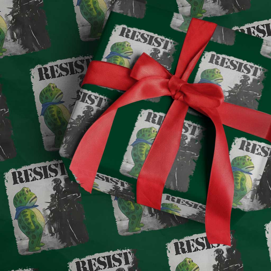 Frog Resist Wrapping Paper Roll Portland Frog Activist Protest City Art TS11 Green Print Your Wear