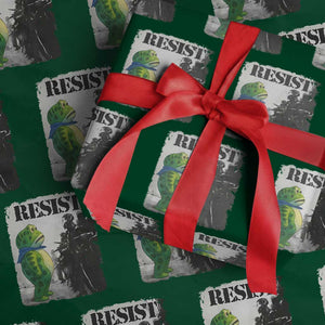 Frog Resist Wrapping Paper Roll Portland Frog Activist Protest City Art TS11 Green Print Your Wear