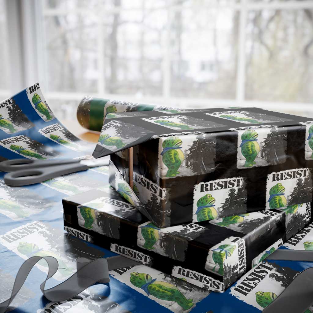 Frog Resist Wrapping Paper Roll Portland Frog Activist Protest City Art TS11 Black Print Your Wear