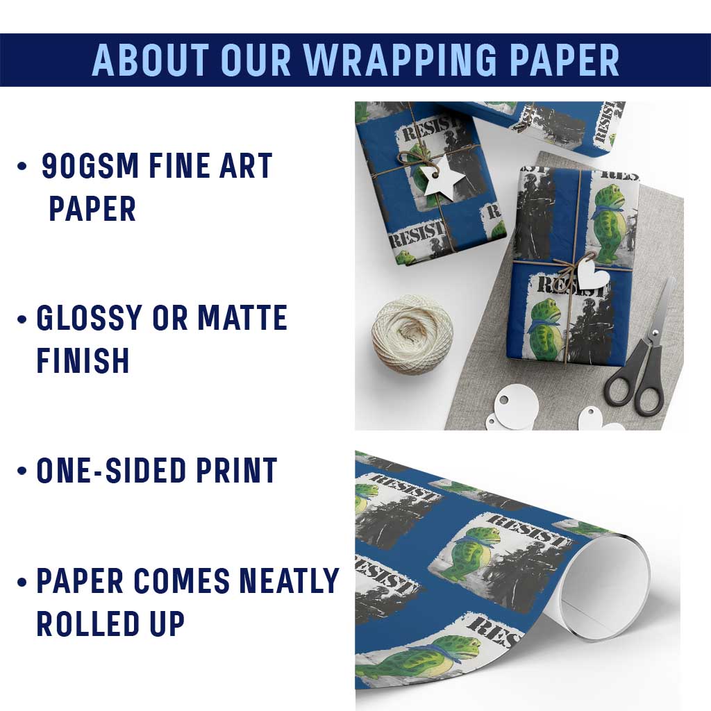 Frog Resist Wrapping Paper Roll Portland Frog Activist Protest City Art TS11 Print Your Wear