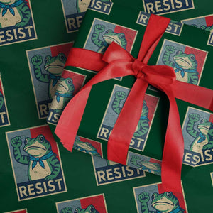 Frog Resist Wrapping Paper Roll Portland Frog Raised Fist Poster Graphic TS11 Green Print Your Wear