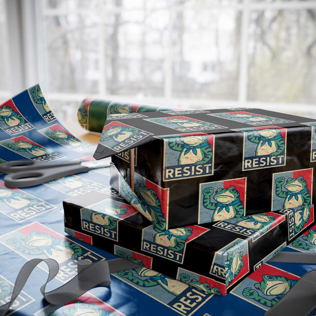 Frog Resist Wrapping Paper Roll Portland Frog Raised Fist Poster Graphic TS11 Black Print Your Wear
