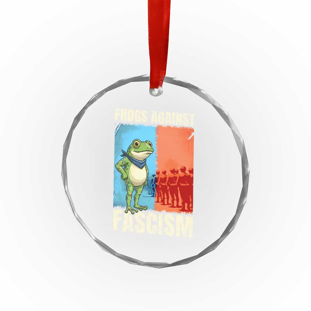 Frogs Against Fascism Crystal Glass Ornament Portland Protest Vintage Meme Gift TS12 Print Your Wear