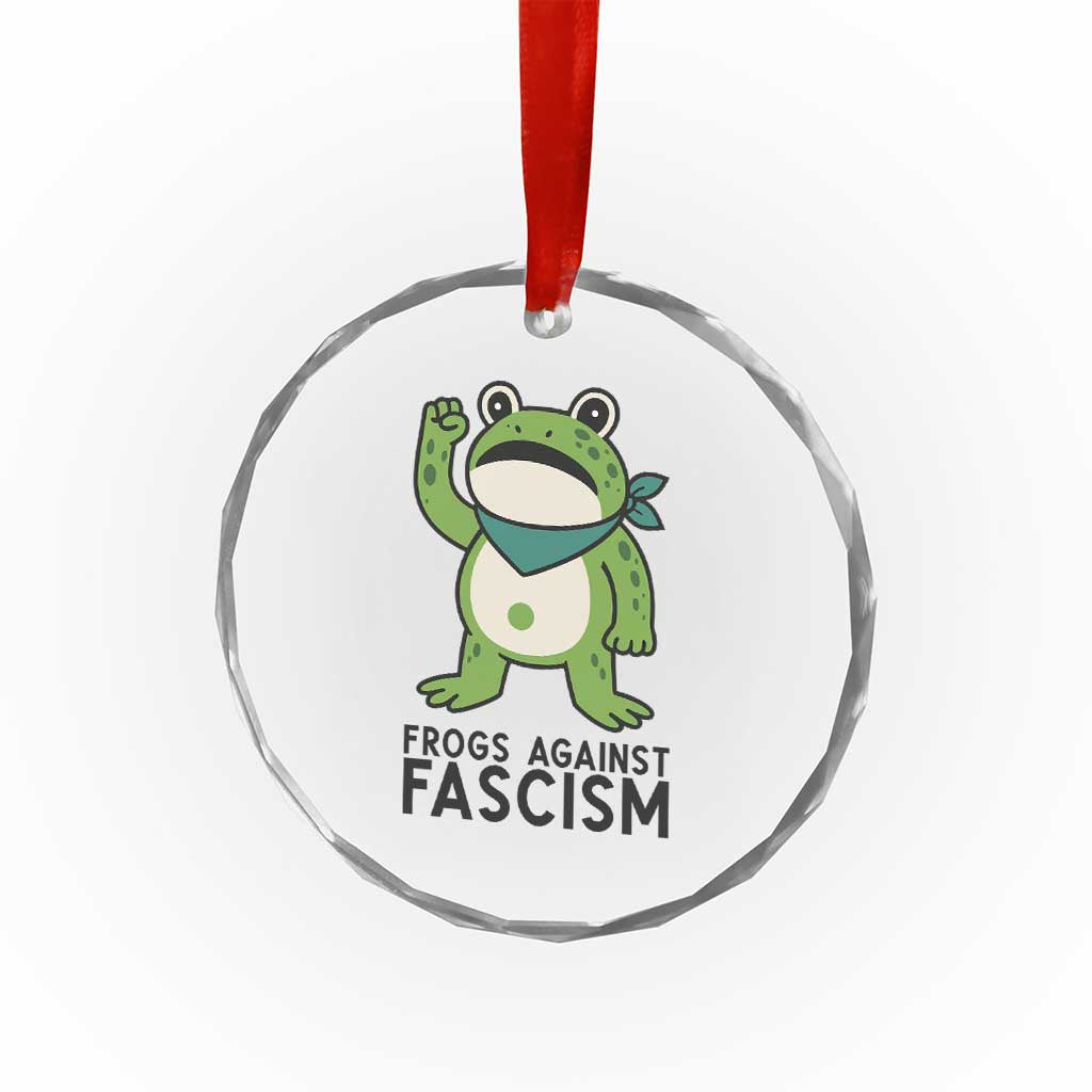Frogs Against Fascism Crystal Glass Ornament Portland Resist Protest Antifascist TS02 Print Your Wear