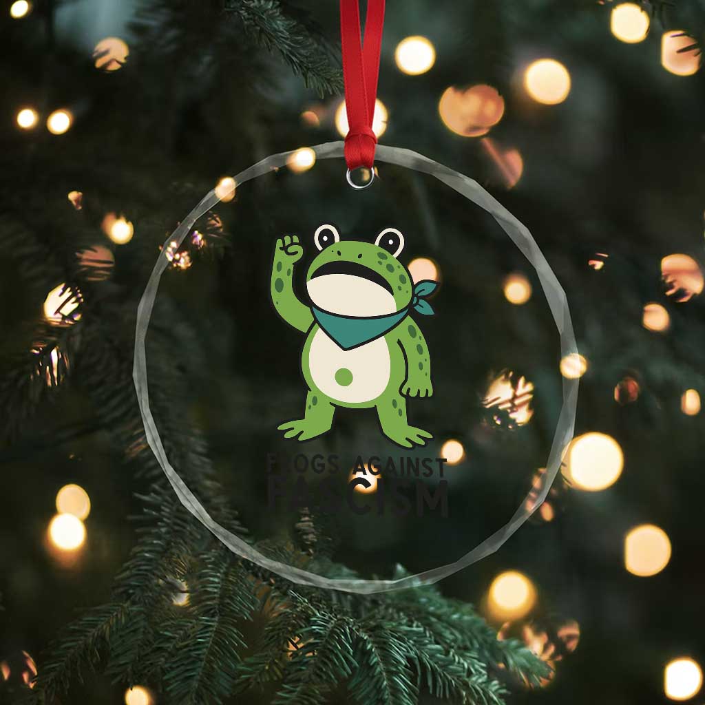Frogs Against Fascism Crystal Glass Ornament Portland Resist Protest Antifascist TS02 Print Your Wear