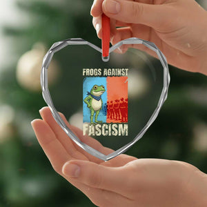 Frogs Against Fascism Heart Crystal Glass Ornament Portland Protest Vintage Meme Gift TS12 Print Your Wear