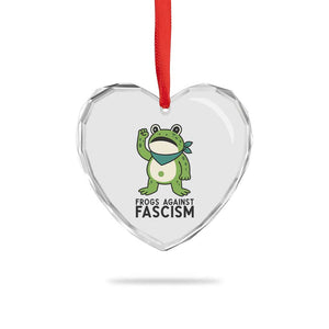 Frogs Against Fascism Heart Crystal Glass Ornament Portland Resist Protest Antifascist TS02 Print Your Wear