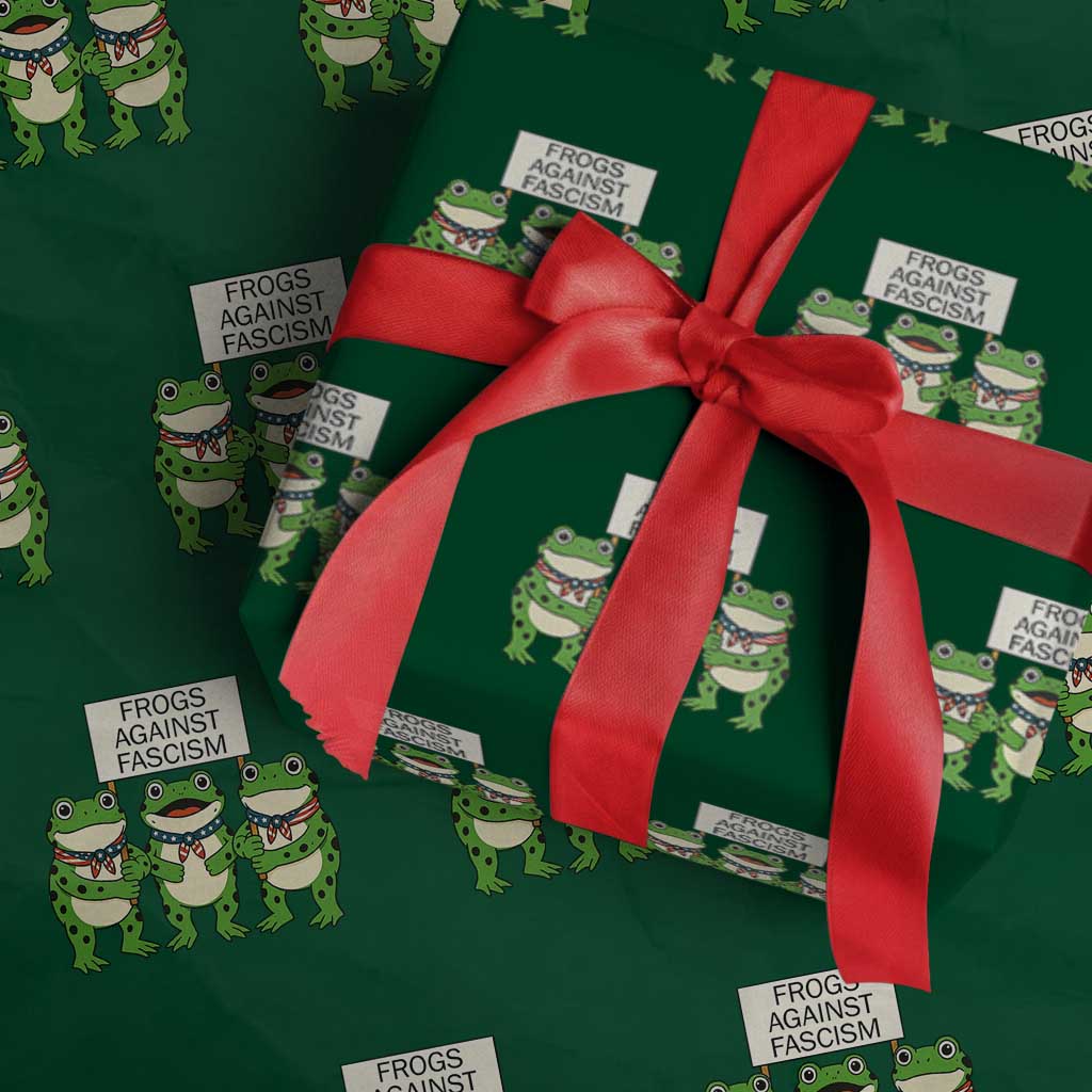 Frogs Against Fascism Wrapping Paper Roll Funny Portland Meme Humor Gift TS12 Green Print Your Wear