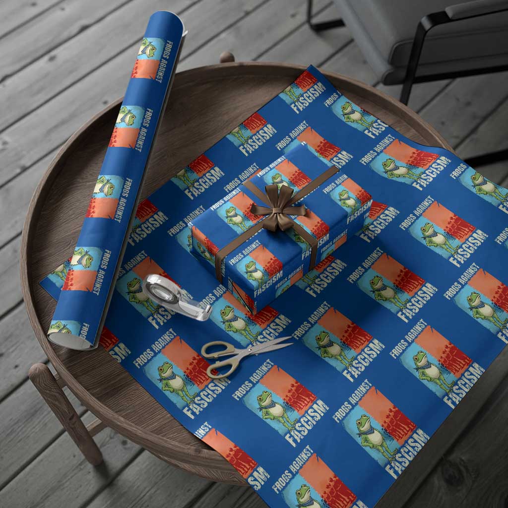 Frogs Against Fascism Wrapping Paper Roll Portland Protest Vintage Meme Gift TS12 Blue Print Your Wear