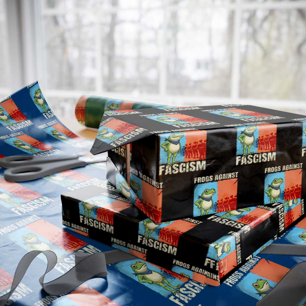 Frogs Against Fascism Wrapping Paper Roll Portland Protest Vintage Meme Gift TS12 Black Print Your Wear