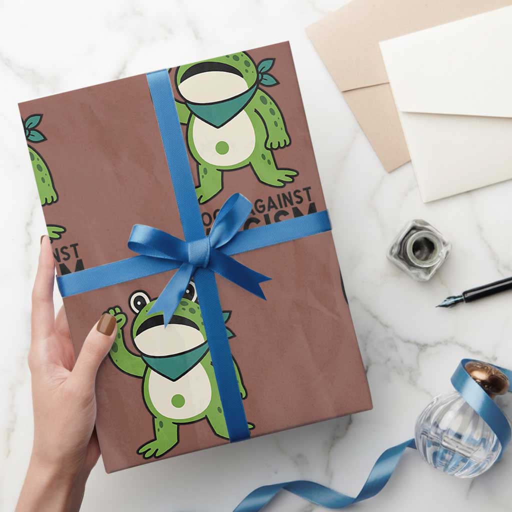 Frogs Against Fascism Wrapping Paper Roll Portland Resist Protest Antifascist TS02 Mocha Print Your Wear