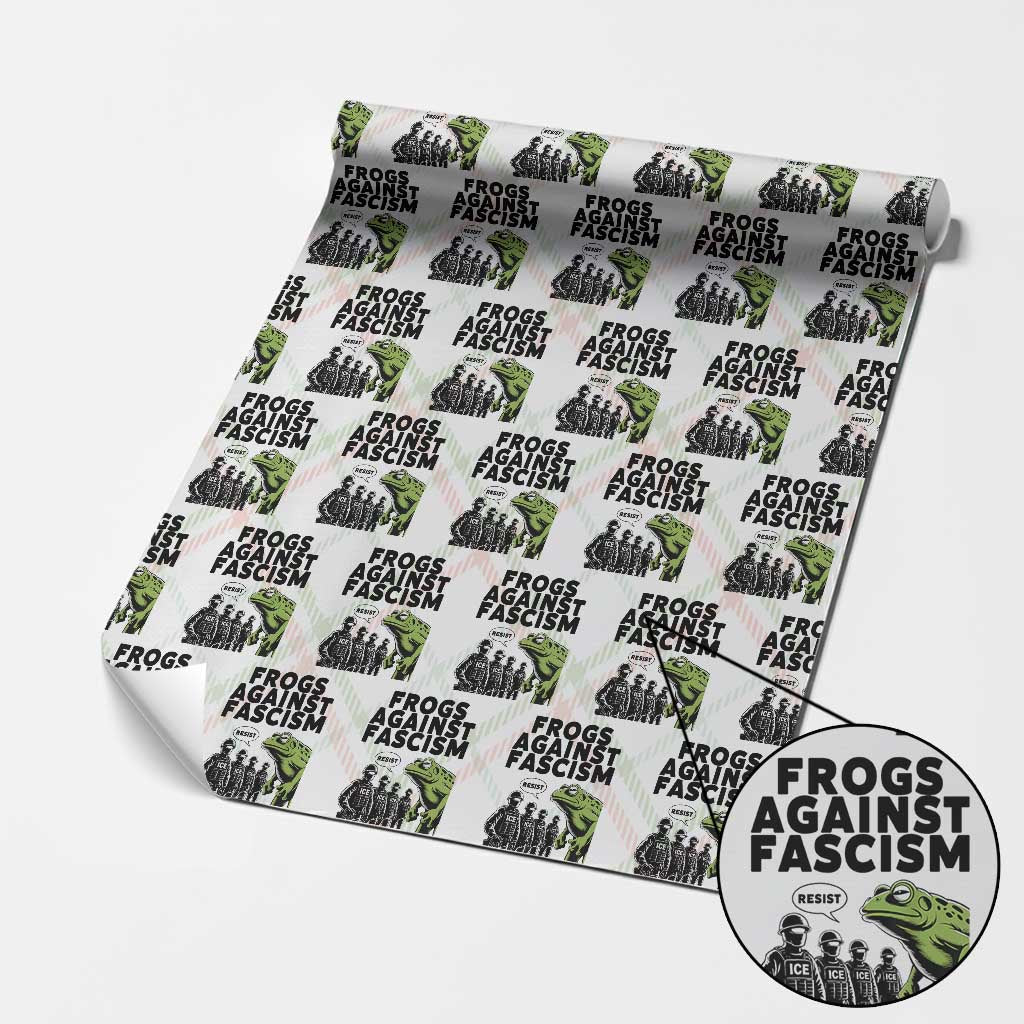 Frogs Against Fascism Wrapping Paper Roll Resist 2025 Free Portland Protest TS02 Christmas Plaid Print Your Wear