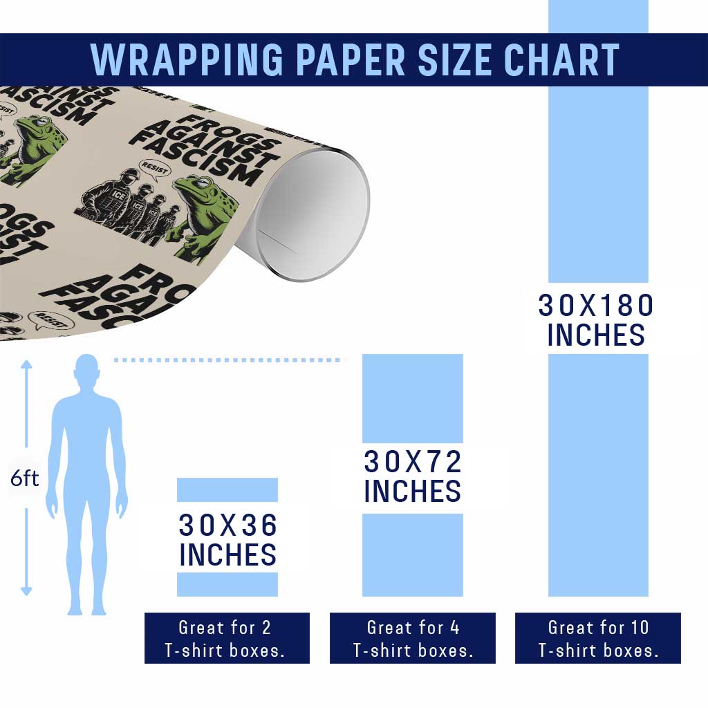 Frogs Against Fascism Wrapping Paper Roll Resist 2025 Free Portland Protest TS02 Print Your Wear